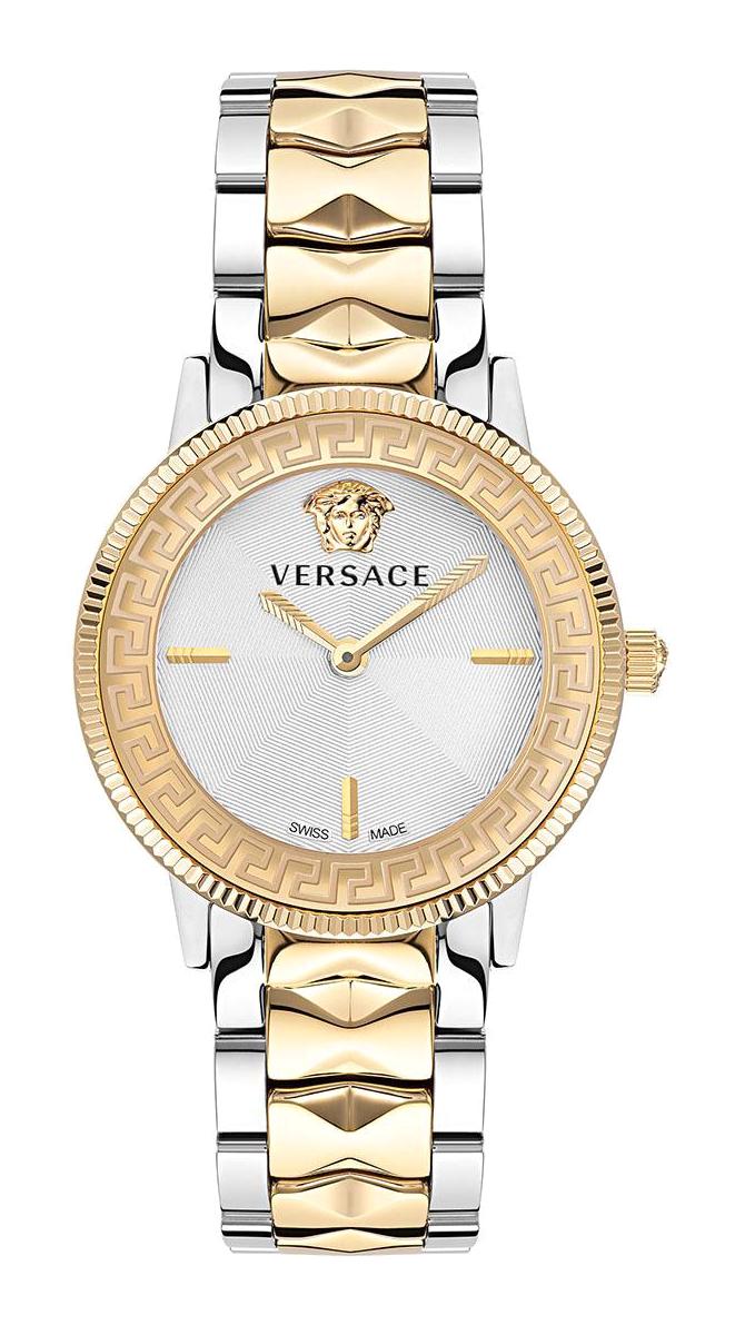 Versace VRSCVE2P00422 36 mm Altın-Gri Çelik Kordon Analog Kadın Kol Saati