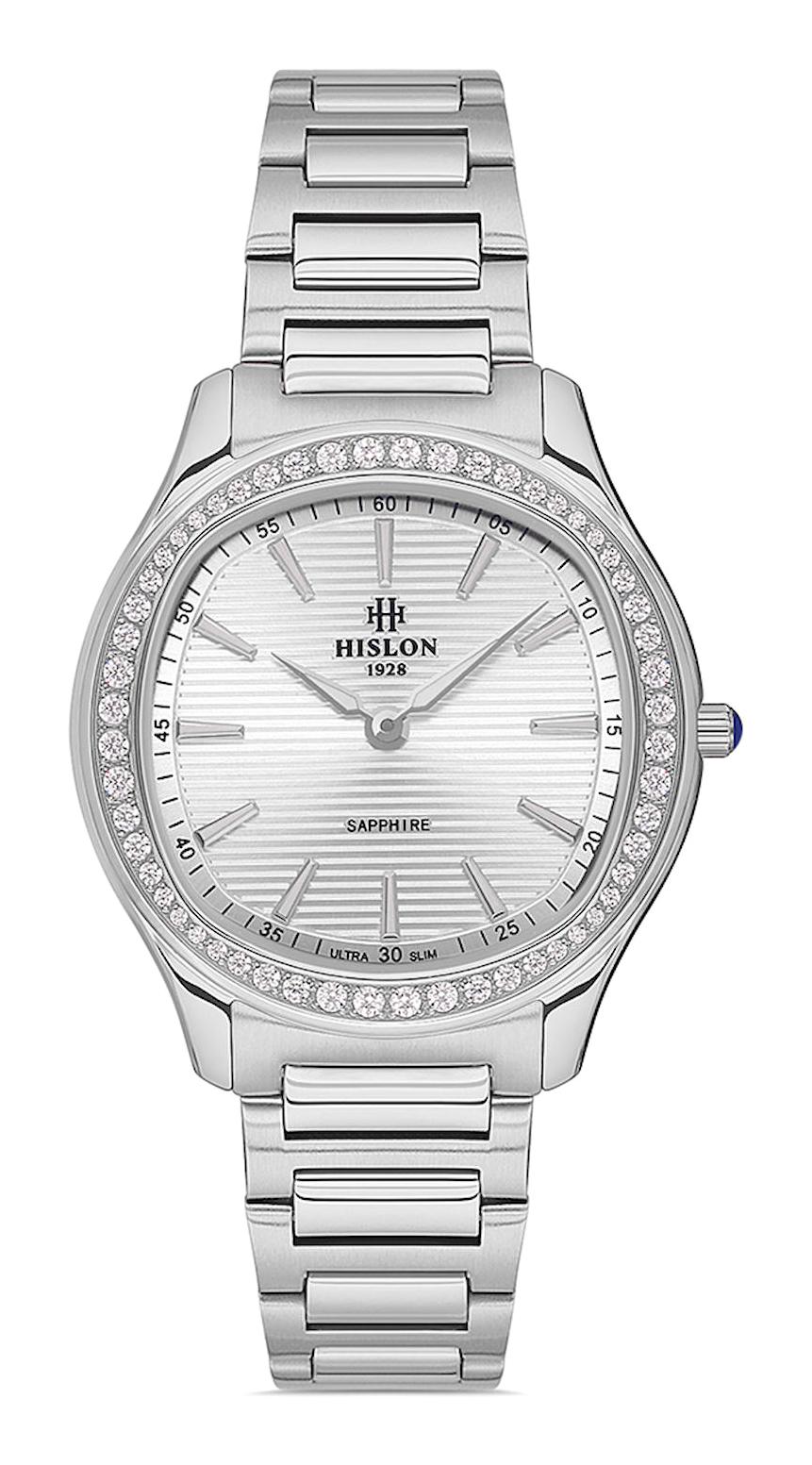 Hislon QL148S-02ST 33 mm Gri Çelik Kordon Analog Kadın Kol Saati