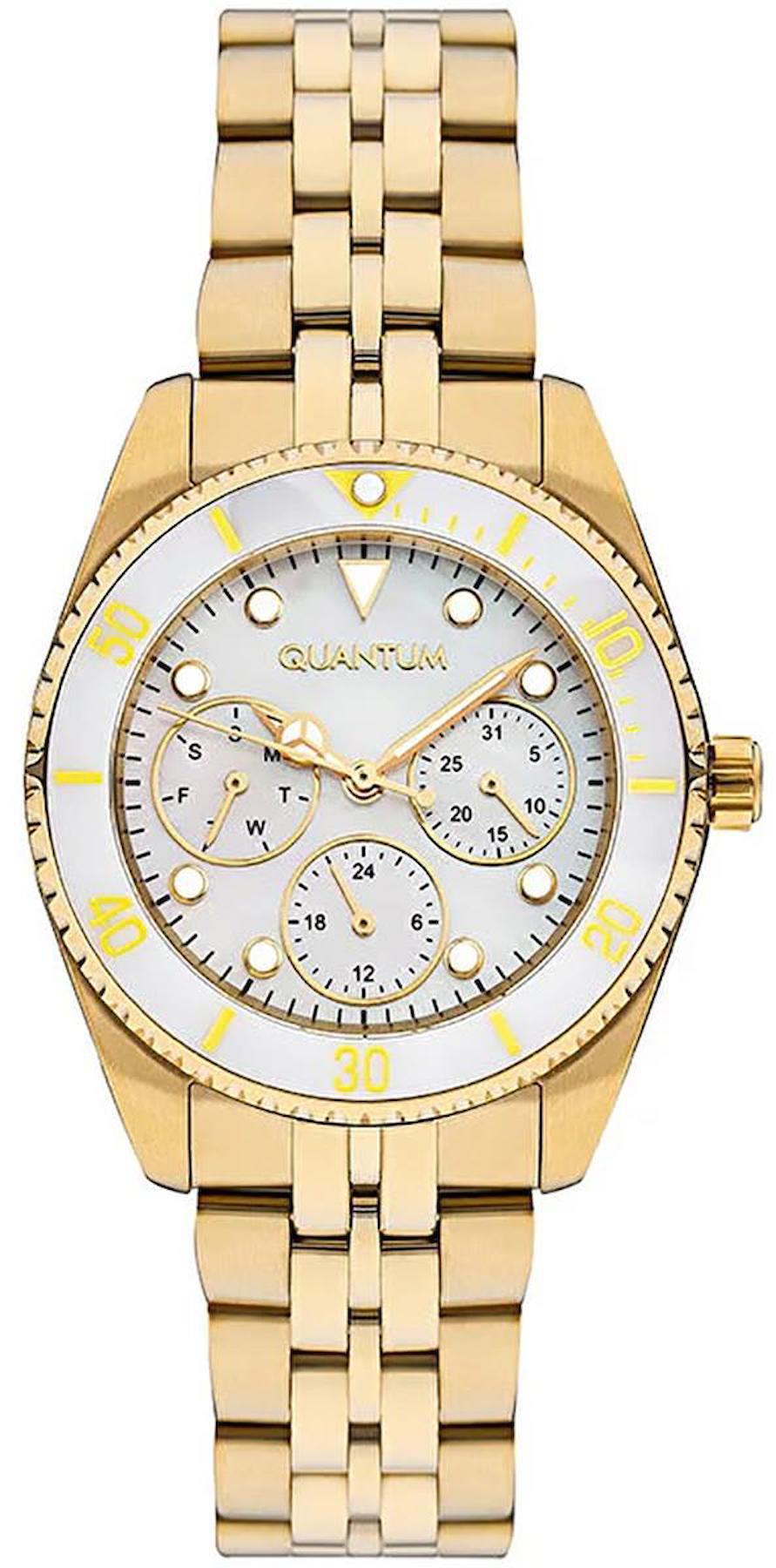Quantum IML1101.120 Takvimli 38 mm Altın Çelik Kordon Analog Kadın Kol Saati