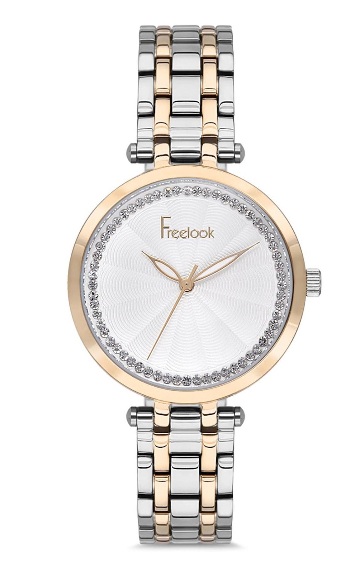 Freelook FL.2.10003.2 34 mm Gri-Rose Gold Çelik Kordon Analog Kadın Kol Saati