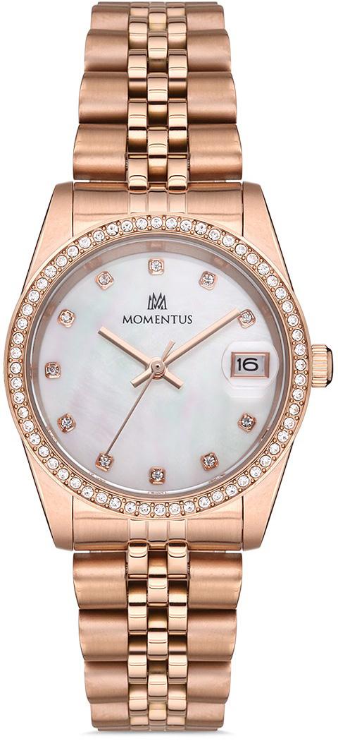 Momentus SW131R-02SR Takvimli 31 mm Rose Gold Çelik Kordon Analog Kadın Kol Saati