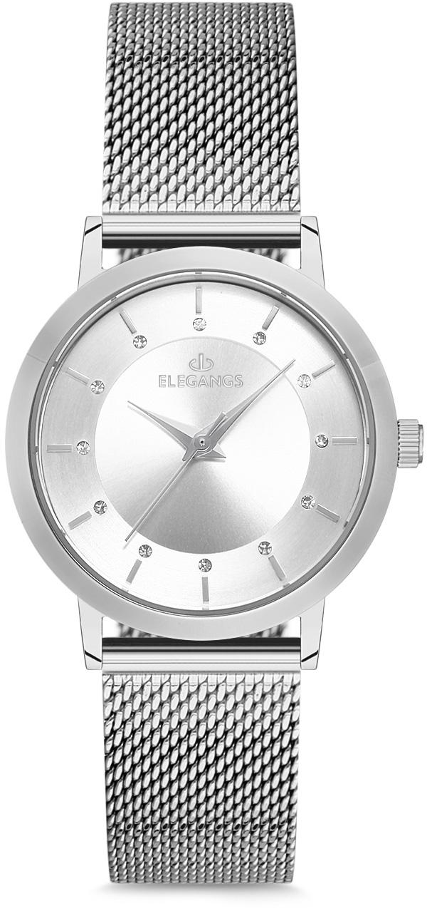 Elegangs EL2431.1 32 mm Gri Çelik Kordon Analog Kadın Kol Saati