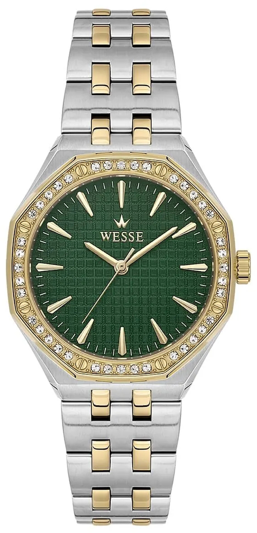 Wesse WWL112405 34 mm Altın-Gri Çelik Kordon Analog Kadın Kol Saati