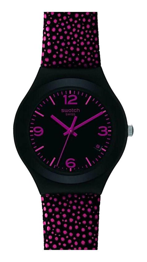 Swatch YGB4005 37 mm Siyah Deri Kordon Analog Kadın Kol Saati