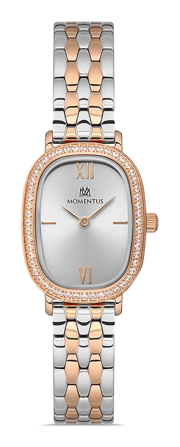 Momentus SS224T-02SR 22-33 mm Gri-Rose Gold Çelik Kordon Analog Kadın Kol Saati