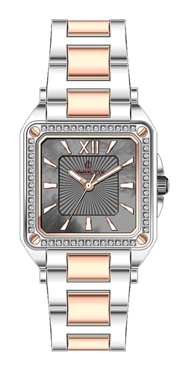 Essence D1144.560 28 mm Gri-Rose Gold Çelik Kordon Analog Kadın Kol Saati