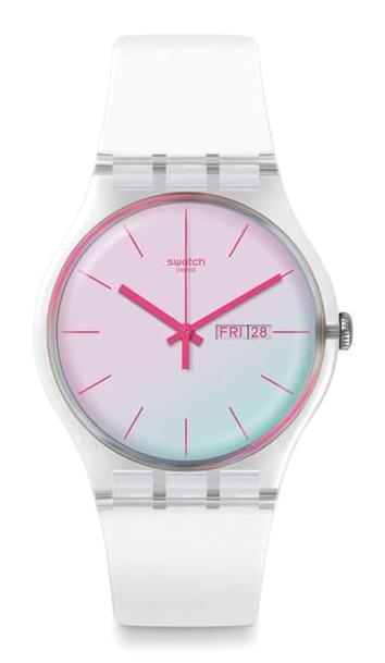 Swatch SUOK713 Takvimli 41 mm Beyaz Plastik Kordon Analog Kadın Kol Saati
