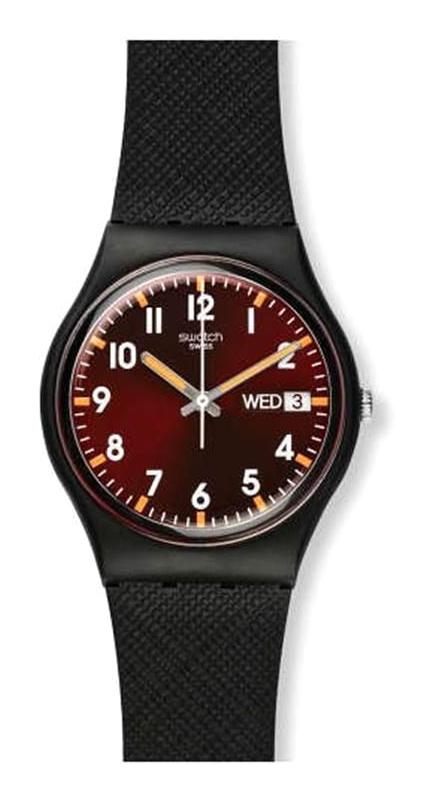 Swatch GB753 Takvimli 31-35 mm Siyah Silikon Kordon Analog Unisex Kol Saati