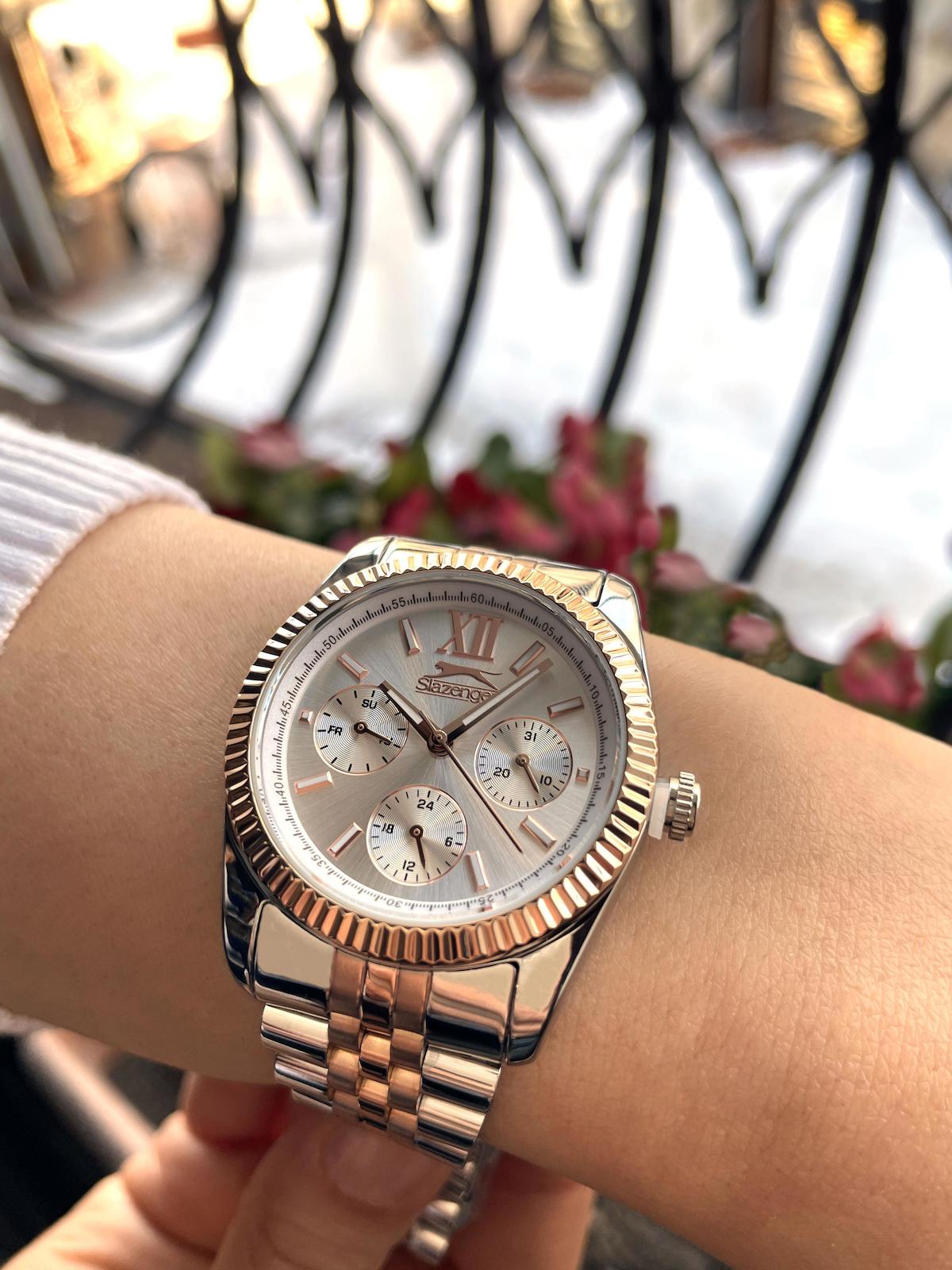 Slazenger SL.09.1947.4.03 Takvimli 36 mm Altın Çelik Kordon Analog Kadın Kol Saati