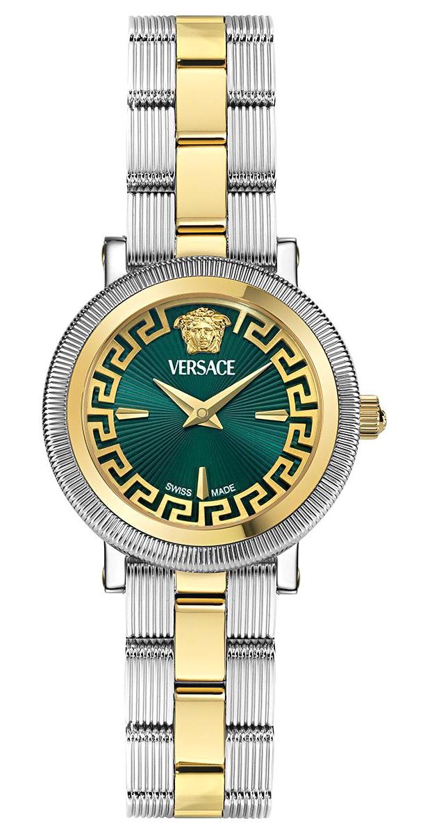 Versace VRSCVE8CA0324 30 mm Altın-Gri Çelik Kordon Analog Kadın Kol Saati