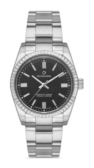 Pacomarine PM.22010.02W 36 mm Gri Çelik Kordon Analog Kadın Kol Saati