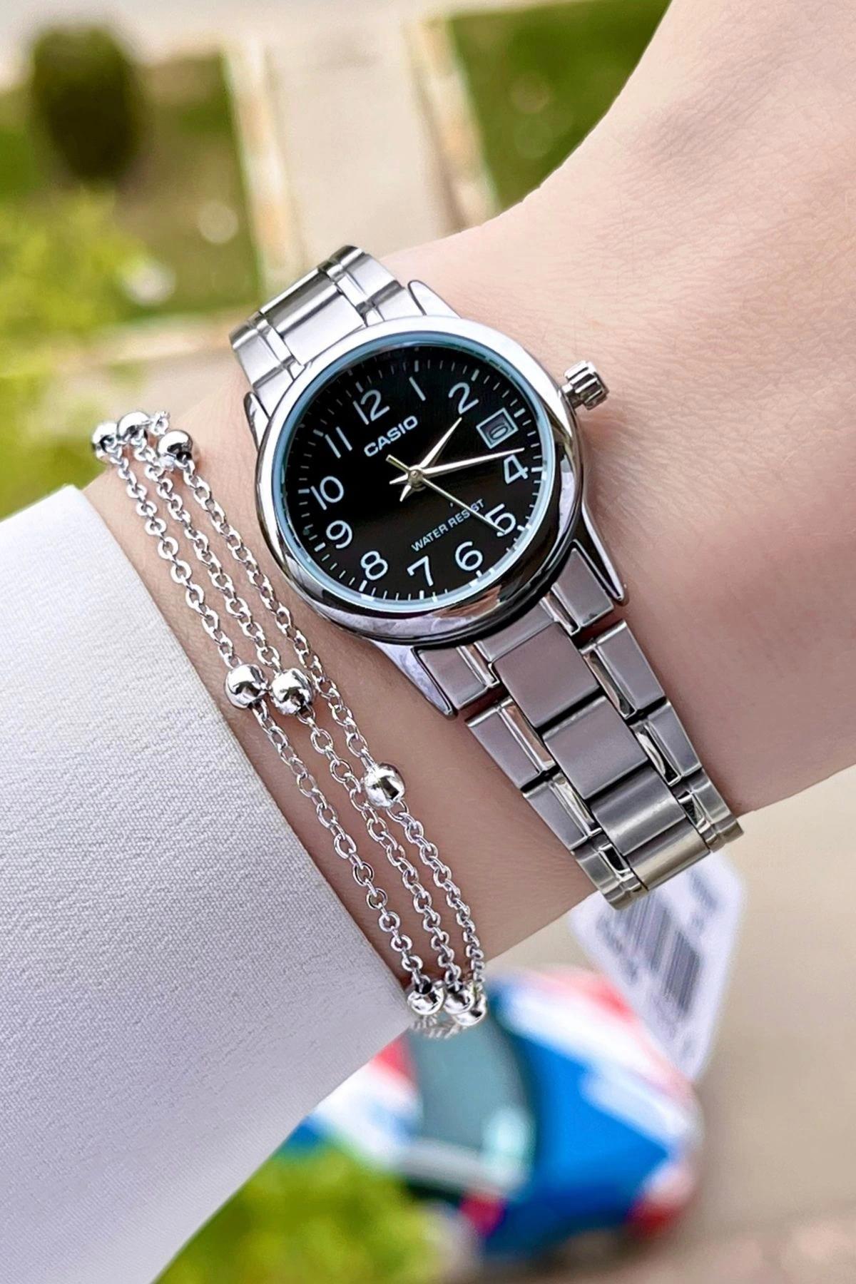 Casio CSISTE23 Takvimli 30 mm Siyah Çelik Kordon Analog Kadın Kol Saati