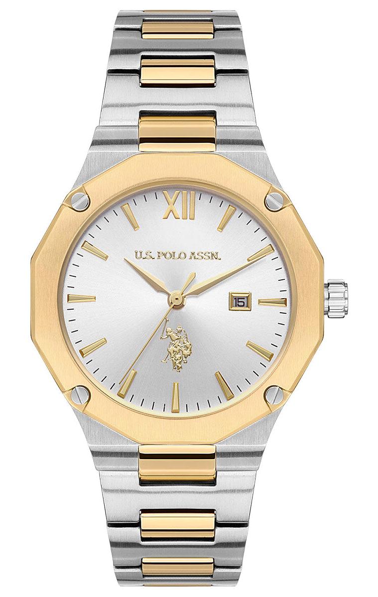 U.S. Polo Assn USPA2063-05 Takvimli 36 mm Altın-Gri Çelik Kordon Analog Kadın Kol Saati