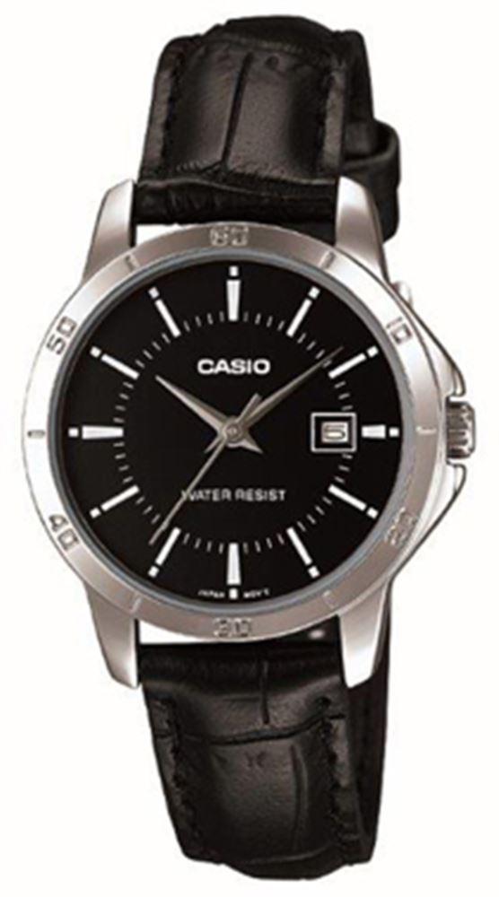 Casio LTP-V004L-1AUDF Takvimli 30 mm Siyah Deri Kordon Analog Kadın Kol Saati