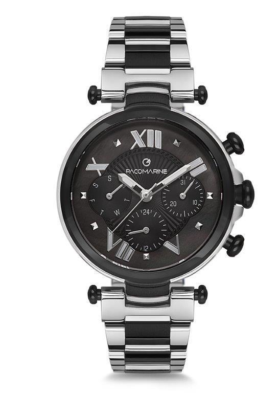 Pacomarine PM.61199.06 Takvimli 38 mm Gri Çelik Kordon Analog Kadın Kol Saati