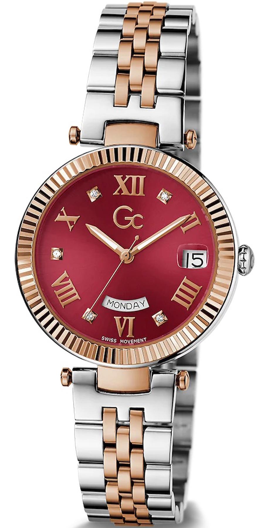 Guess GCZ01017L3MF Takvimli 34 mm Gri-Rose Gold Çelik Kordon Analog Kadın Kol Saati