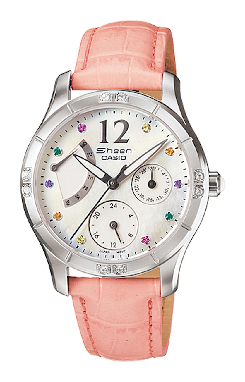 Casio SHN-3016LP-7A Takvimli 36 mm Pembe Deri Kordon Analog Kadın Kol Saati