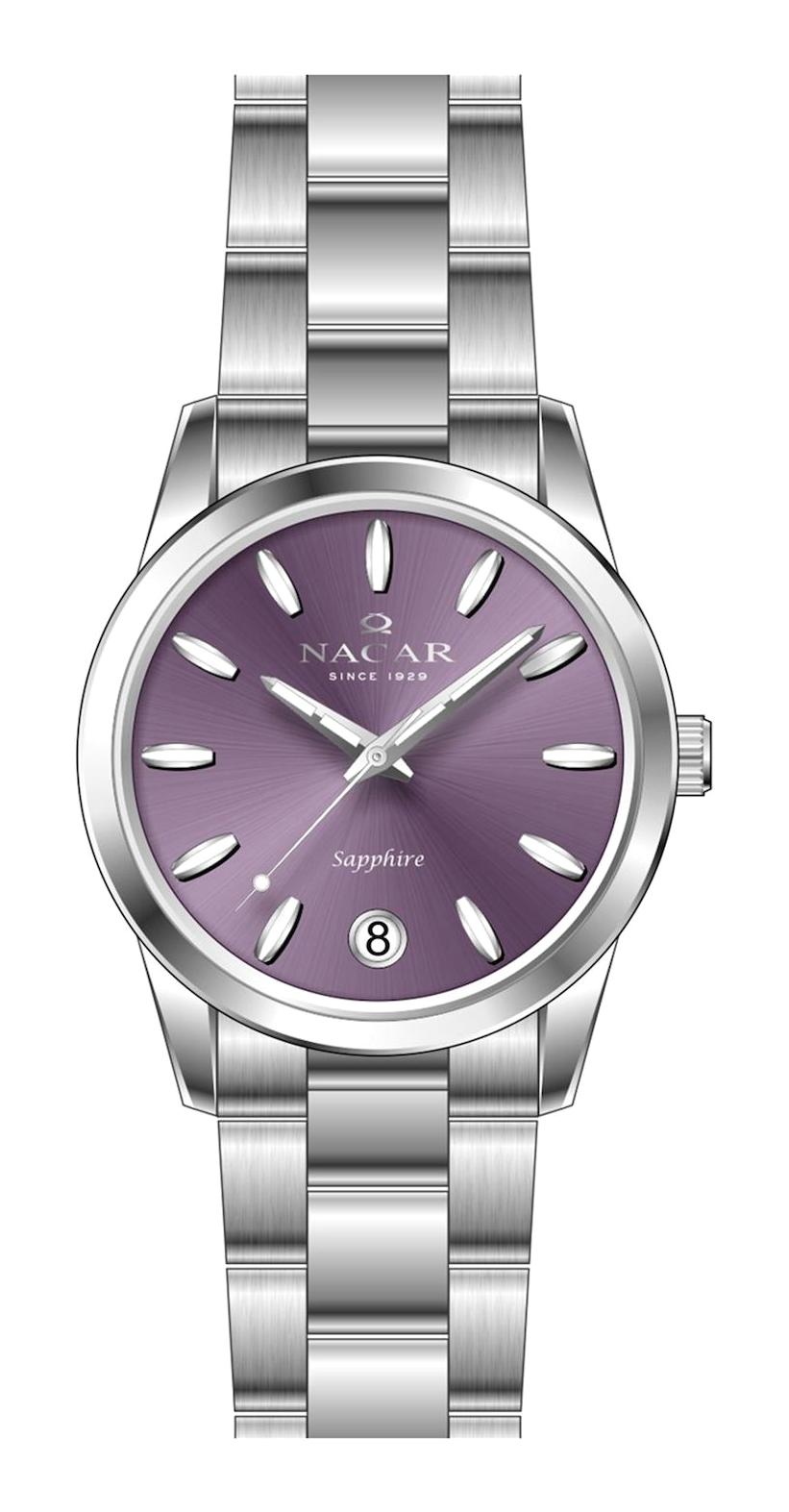 Nacar NC34-39B639-APM Takvimli 30 mm Gri Metal Kordon Analog Kadın Kol Saati