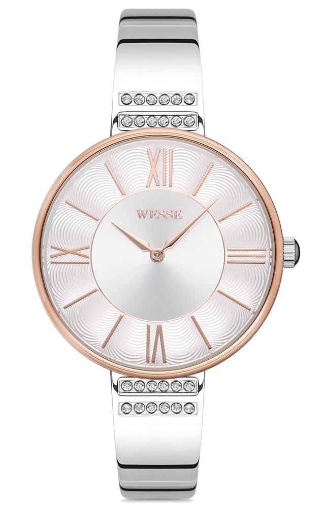 Wesse WWL108905 36 mm Gri Çelik Kordon Analog Kadın Kol Saati