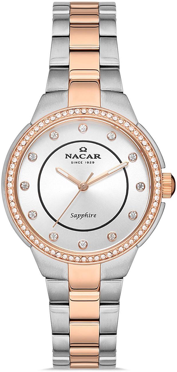 Nacar 34-39B527-ESMS 32 mm Gri-Rose Gold Metal Kordon Analog Kadın Kol Saati