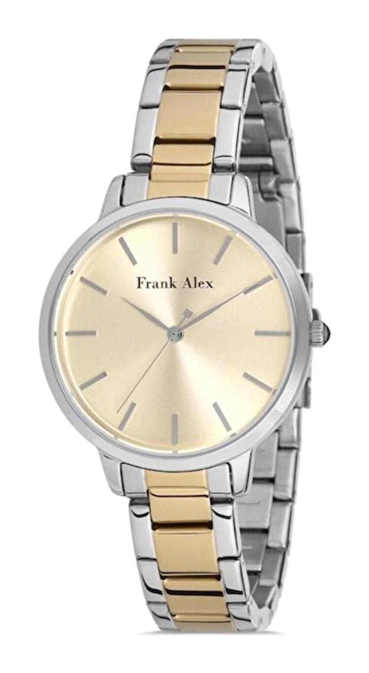 Frank Alex FA.12126M.05 36 mm Altın-Gri Metal Kordon Analog Kadın Kol Saati