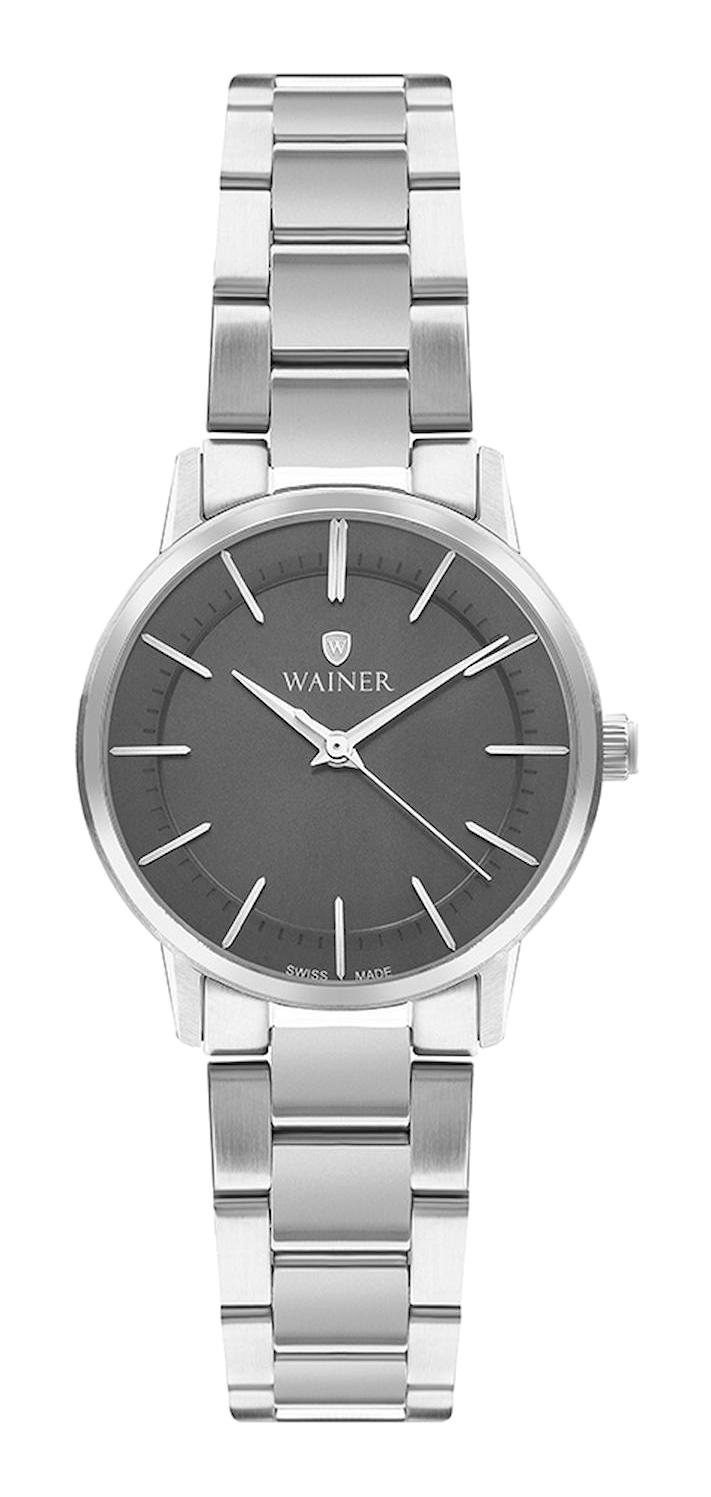 Wainer WA.11185-A 36 mm Gri Çelik Kordon Analog Kadın Kol Saati