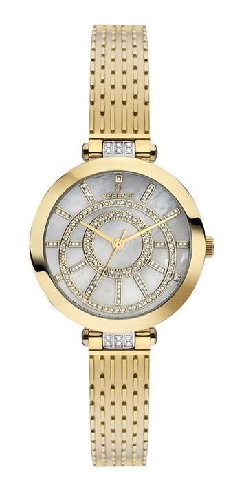 Essence ES6649FE.120 34 mm Altın Çelik Kordon Analog Kadın Kol Saati