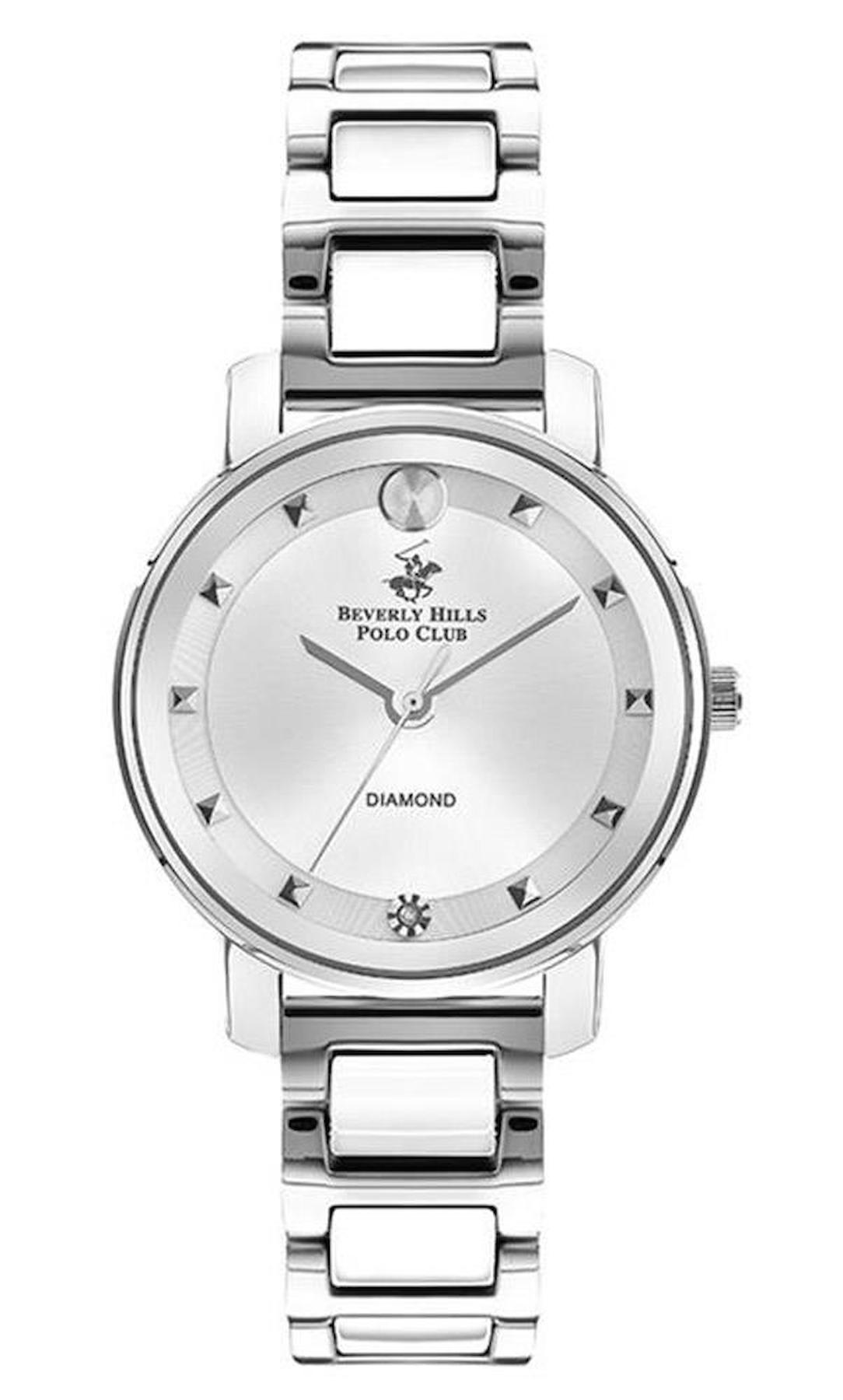 Beverly Hills Polo Club BP3349X.330 35 mm Gri Çelik Kordon Analog Kadın Kol Saati