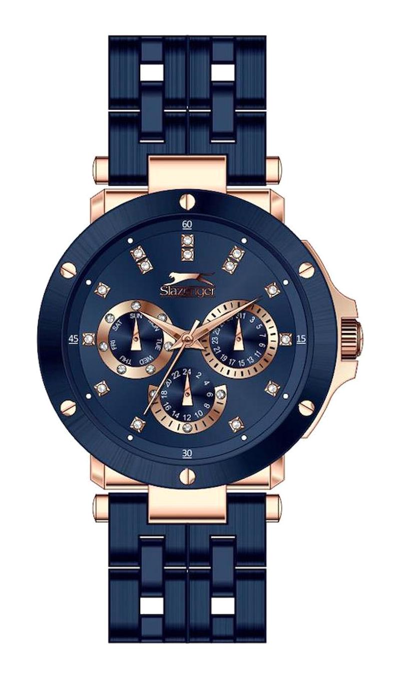 Slazenger SL.09.2159.4.02 Takvimli 40 mm Lacivert Çelik Kordon Analog Kadın Kol Saati