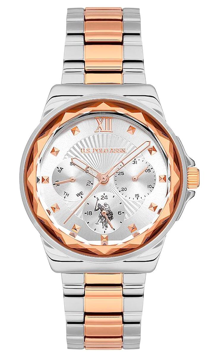 U.S. Polo Assn USPA2065-04 Takvimli 35 mm Gri-Rose Gold Çelik Kordon Analog Kadın Kol Saati