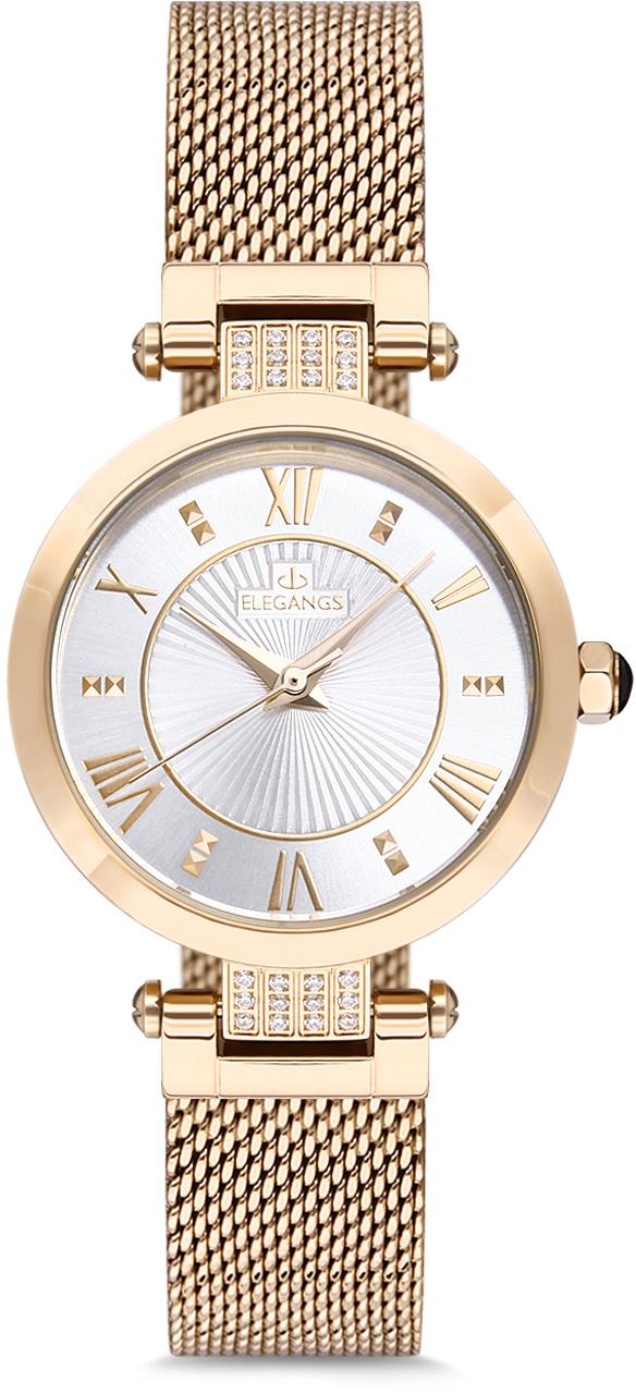 Elegangs EL2427.2 30 mm Sarı Hasır Kordon Analog Kadın Kol Saati