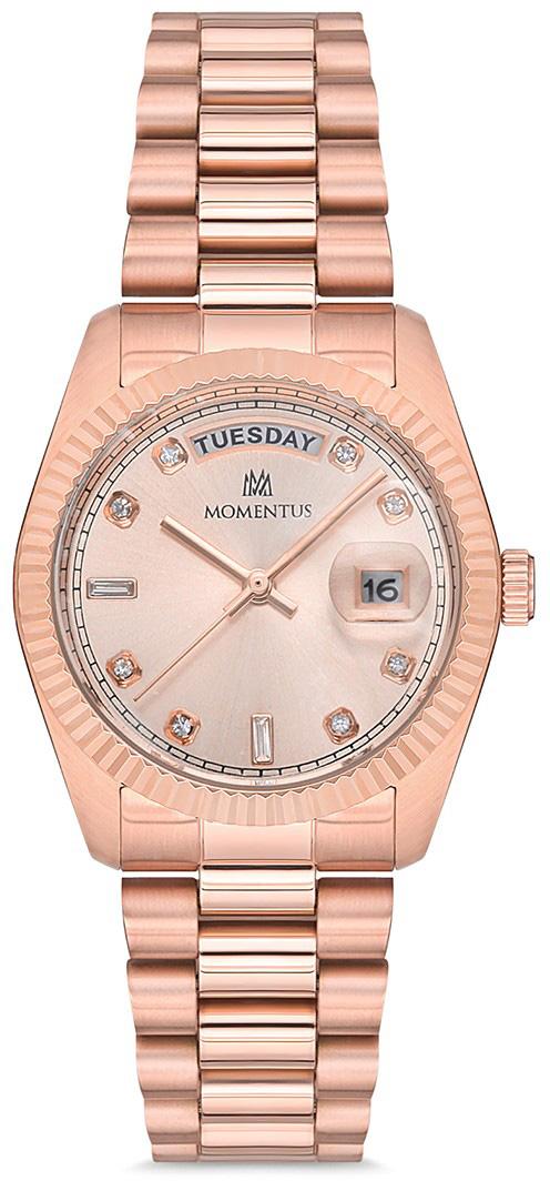 Momentus CW134R-12SR Takvimli 34 mm Rose Gold Çelik Kordon Analog Kadın Kol Saati