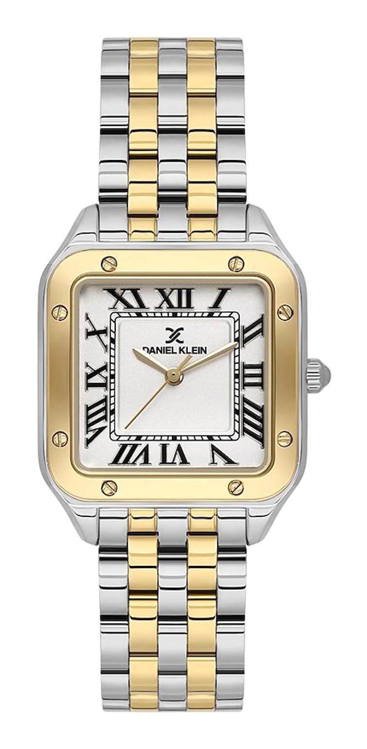 Daniel Klein DKE.1.10635-3 30 mm Altın-Gri Çelik Kordon Analog Kadın Kol Saati