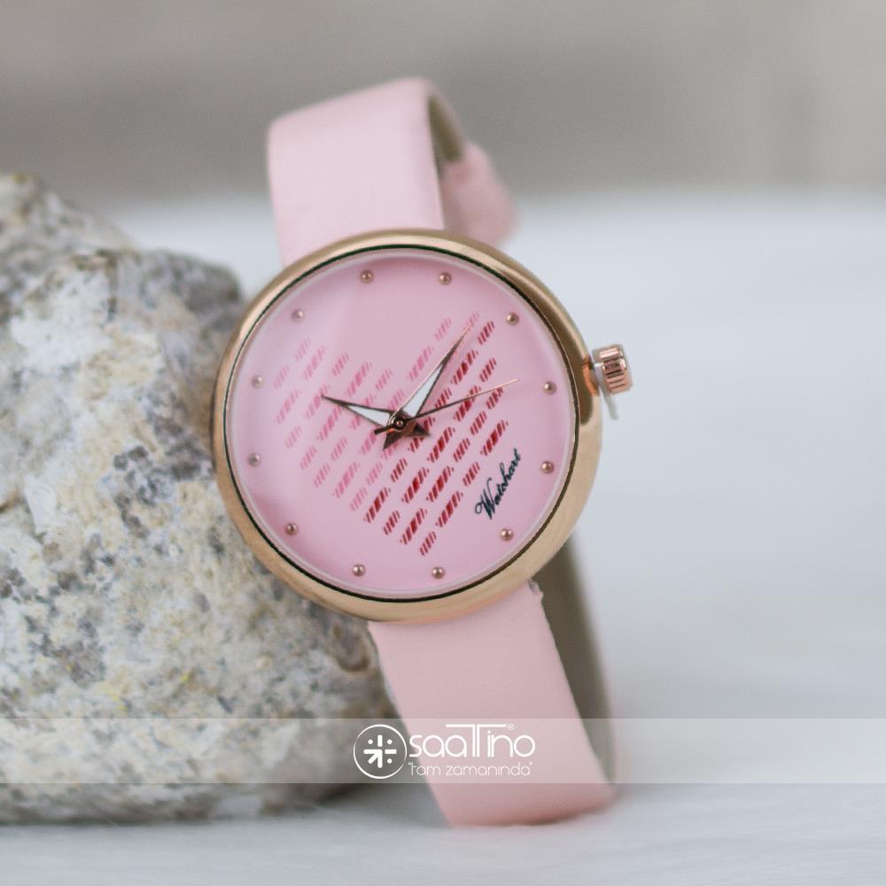 Spectrum ST-303324 32 mm Pembe Deri Kordon Analog Kadın Kol Saati