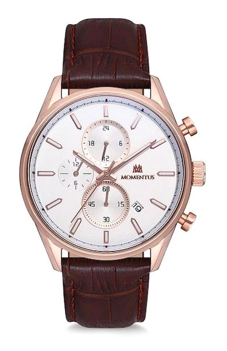Momentus CC107R-02KR Takvimli 43 mm Kahverengi Çelik Kordon Analog Kadın Kol Saati