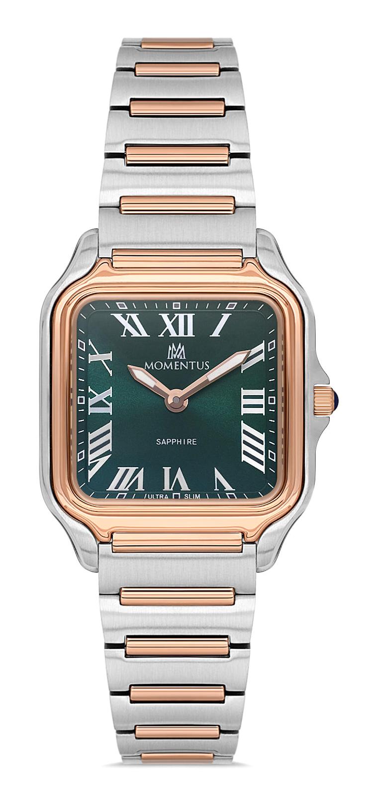Momentus CS348T-15SR 28-35.5 mm Gri-Rose Gold Çelik Kordon Analog Kadın Kol Saati