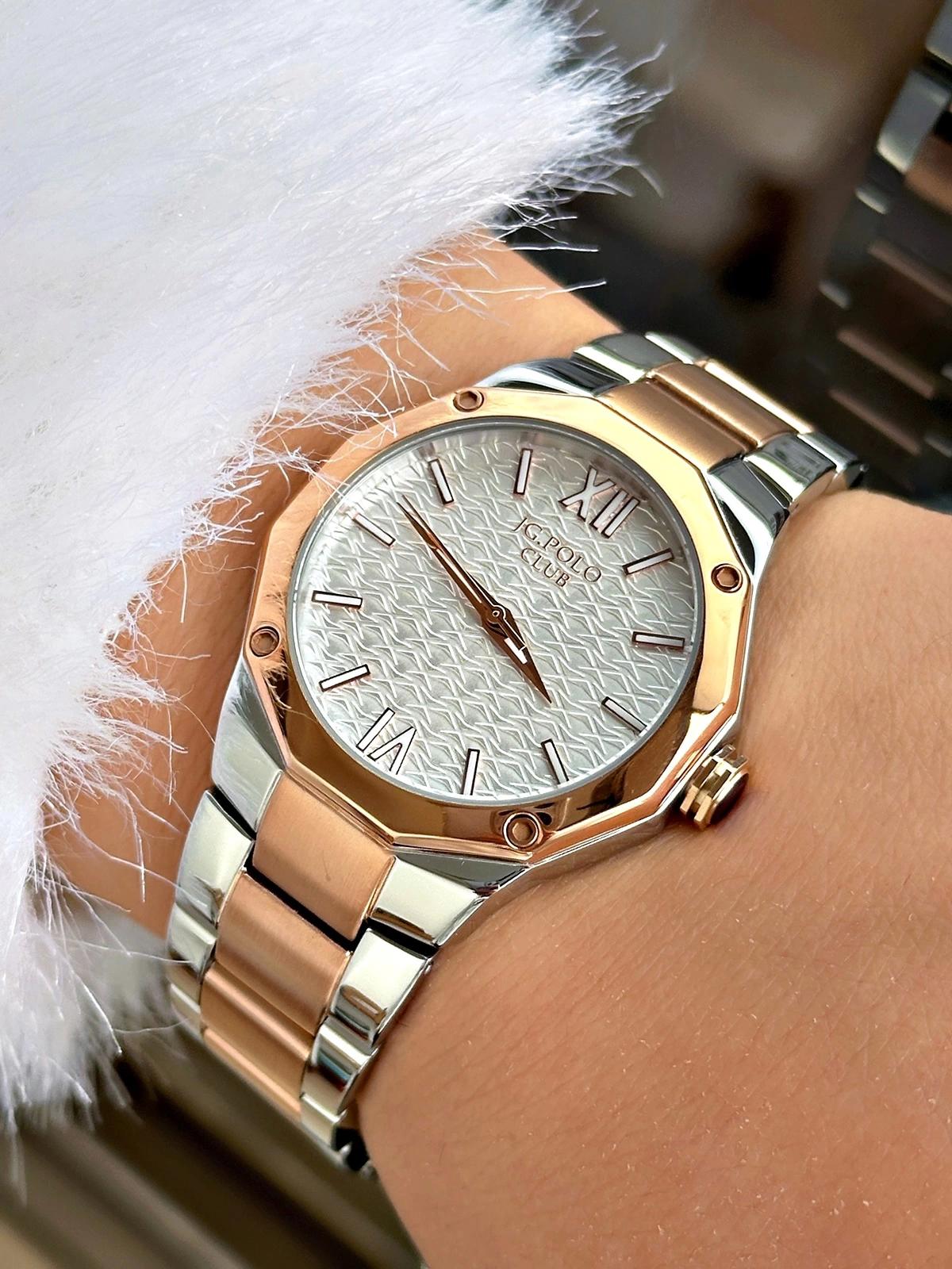 Jg. Polo Club JPC.0923.11612.2 36 mm Gri-Rose Gold Çelik Kordon Analog Kadın Kol Saati