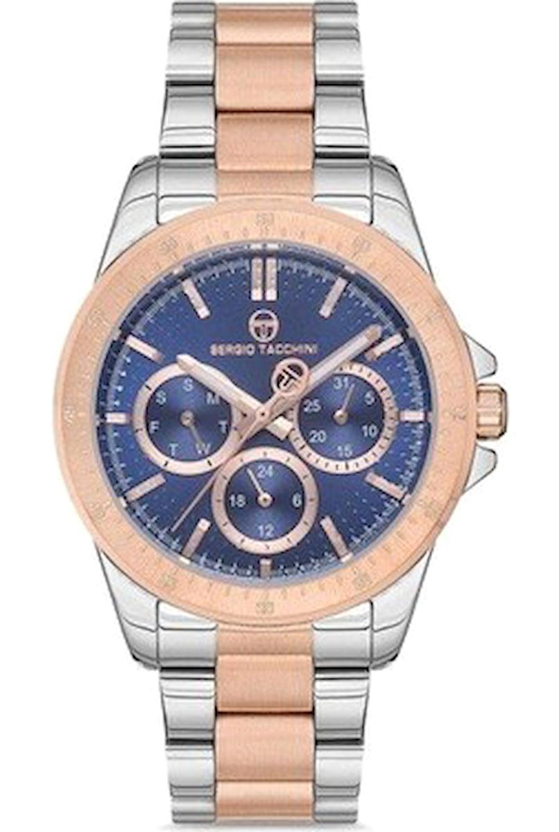 Sergio Tacchini ST.1.10086.4 Takvimli 34 mm Gri-Rose Gold Çelik Kordon Analog Kadın Kol Saati