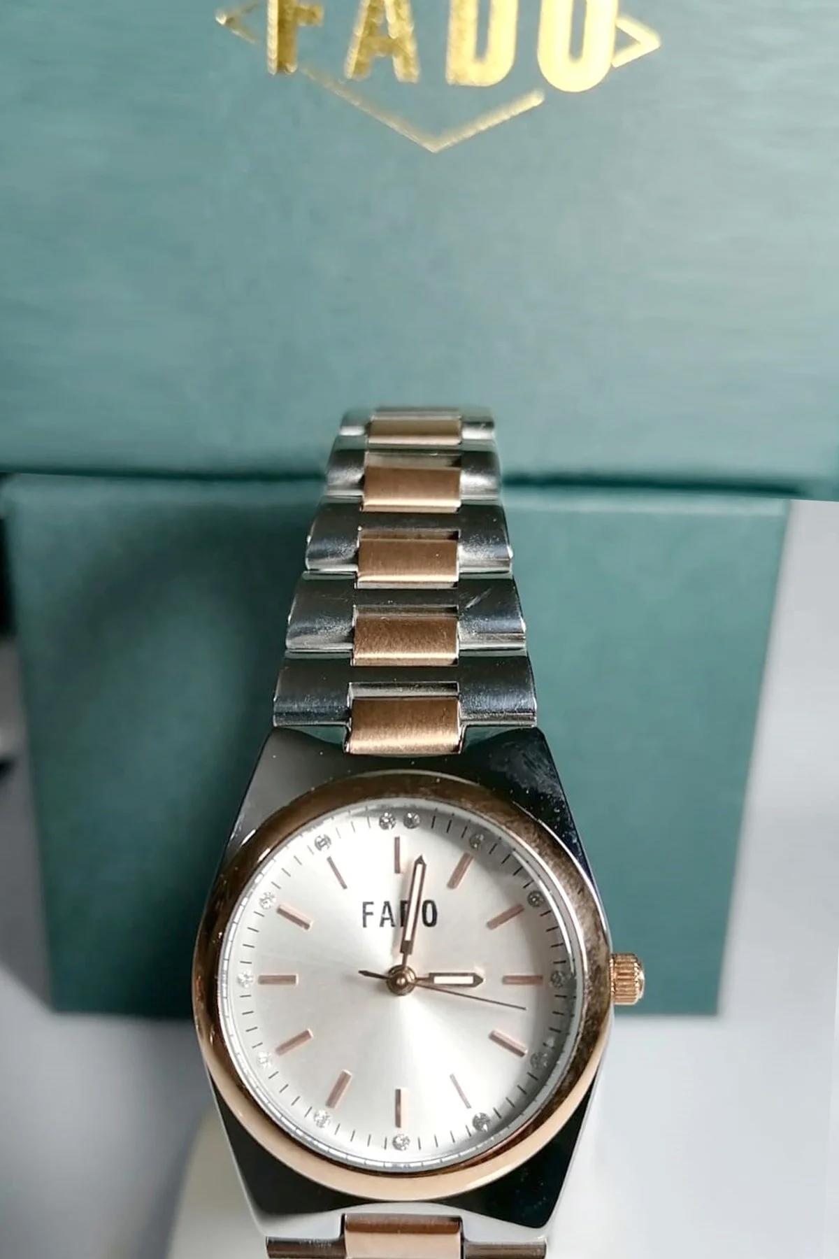 Q&Q RH 0210 39 mm Altın-Gri Çelik Kordon Analog Kadın Kol Saati