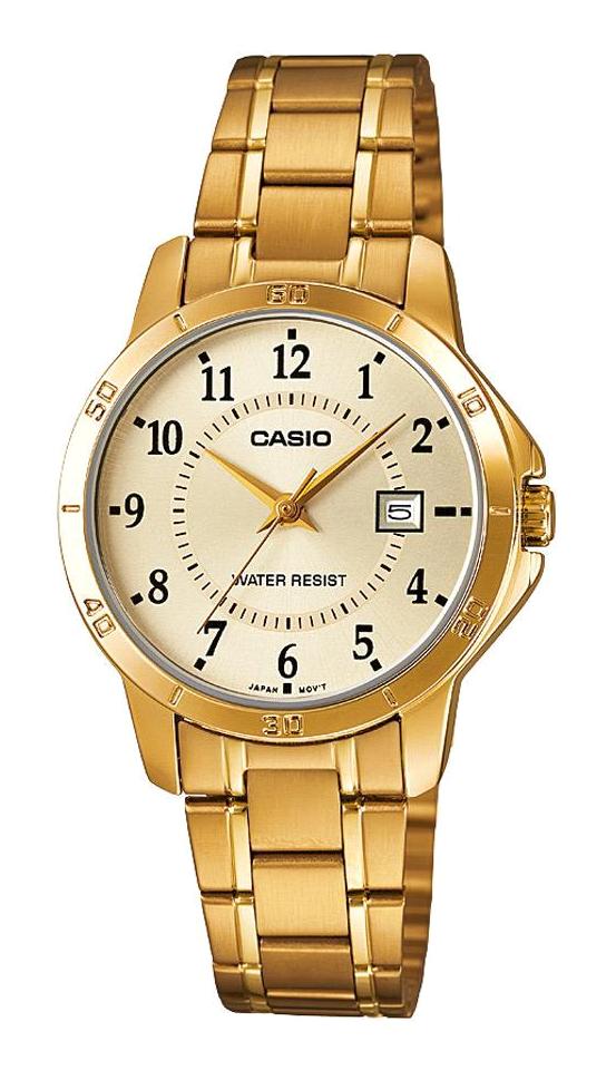 Casio LTP-V004G-9BUDF Takvimli 30 mm Altın Çelik Kordon Analog Kadın Kol Saati