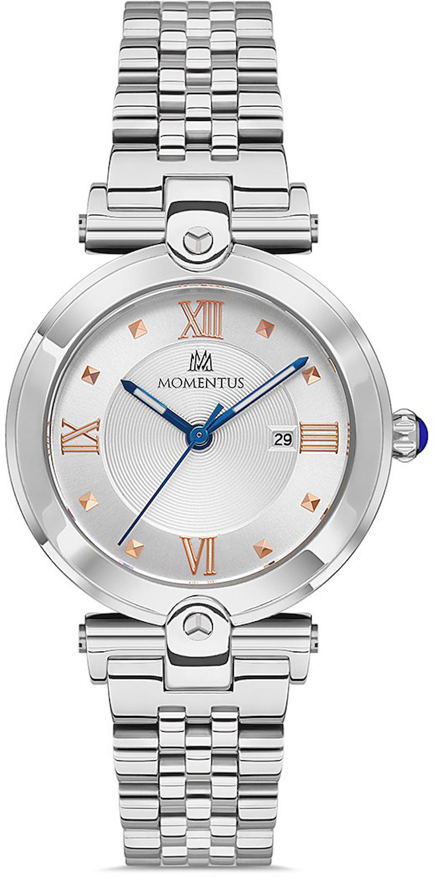 Momentus CS380S-02SR Takvimli 32 mm Gri Çelik Kordon Analog Kadın Kol Saati