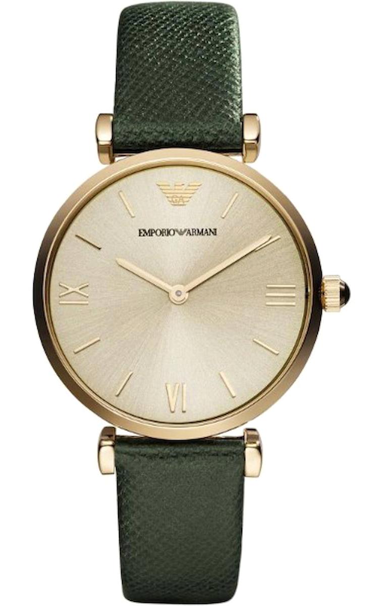 Emporio Armani AR1726 32 mm Yeşil Deri Kordon Analog Kadın Kol Saati