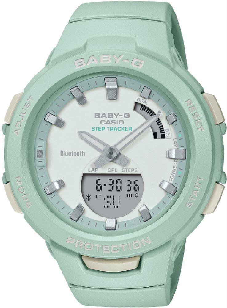 Casio BSA-B100CS-3A Takvimli 41 mm Yeşil Silikon Kordon Analog Kadın Kol Saati