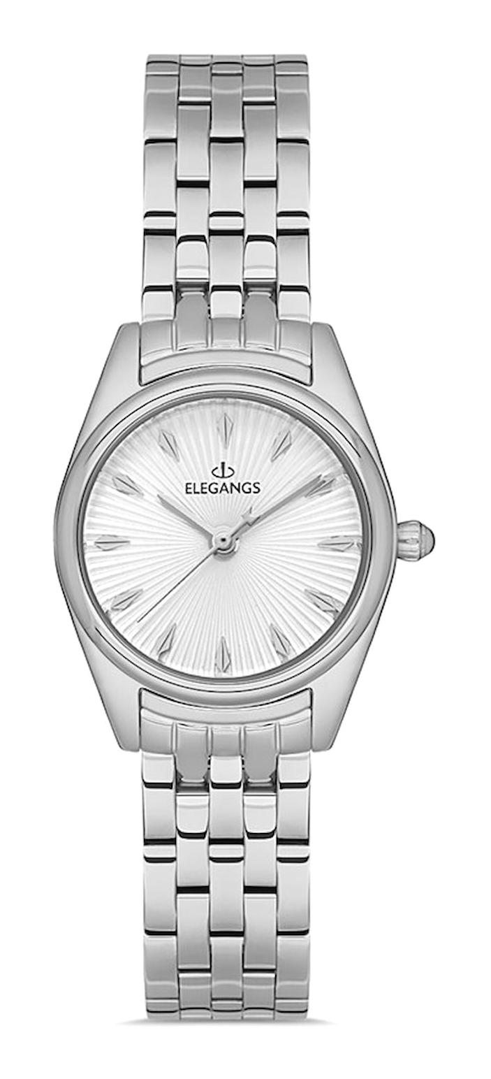 Elegangs EL2456.1 24 mm Gri Çelik Kordon Analog Kadın Kol Saati