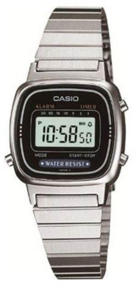 Casio LA670WD-1DF 25 mm Gri Çelik Kordon Dijital Kadın Kol Saati