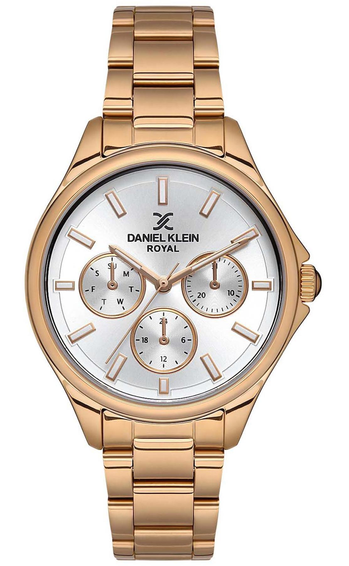 Daniel Klein DKE.1.10473.5 Takvimli 35 mm Gri Metal Kordon Analog Kadın Kol Saati
