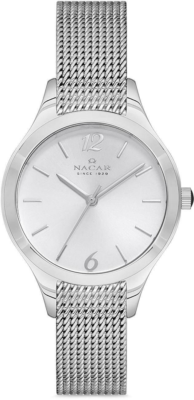 Nacar NC33-398131-ASM 32 mm Gri Çelik Kordon Analog Kadın Kol Saati