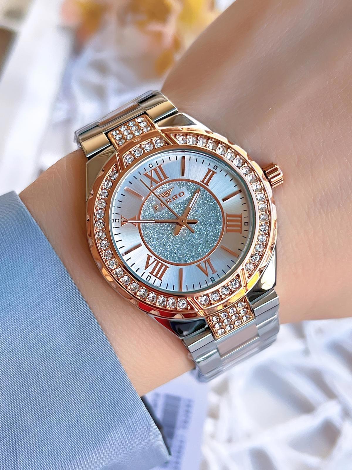 Ferro BFM41107-E 36 mm Gri-Rose Gold Çelik Kordon Analog Kadın Kol Saati