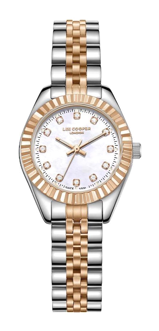 Lee Cooper LC07956.520 40 mm Gri-Rose Gold Çelik Kordon Analog Kadın Kol Saati