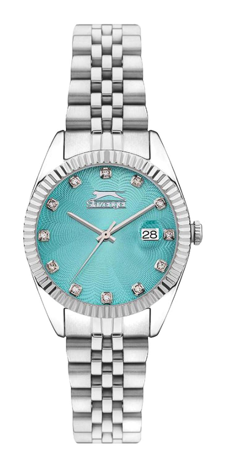 Slazenger SL.09.2240.3.06 Takvimli 32 mm Gri Çelik Kordon Analog Kadın Kol Saati